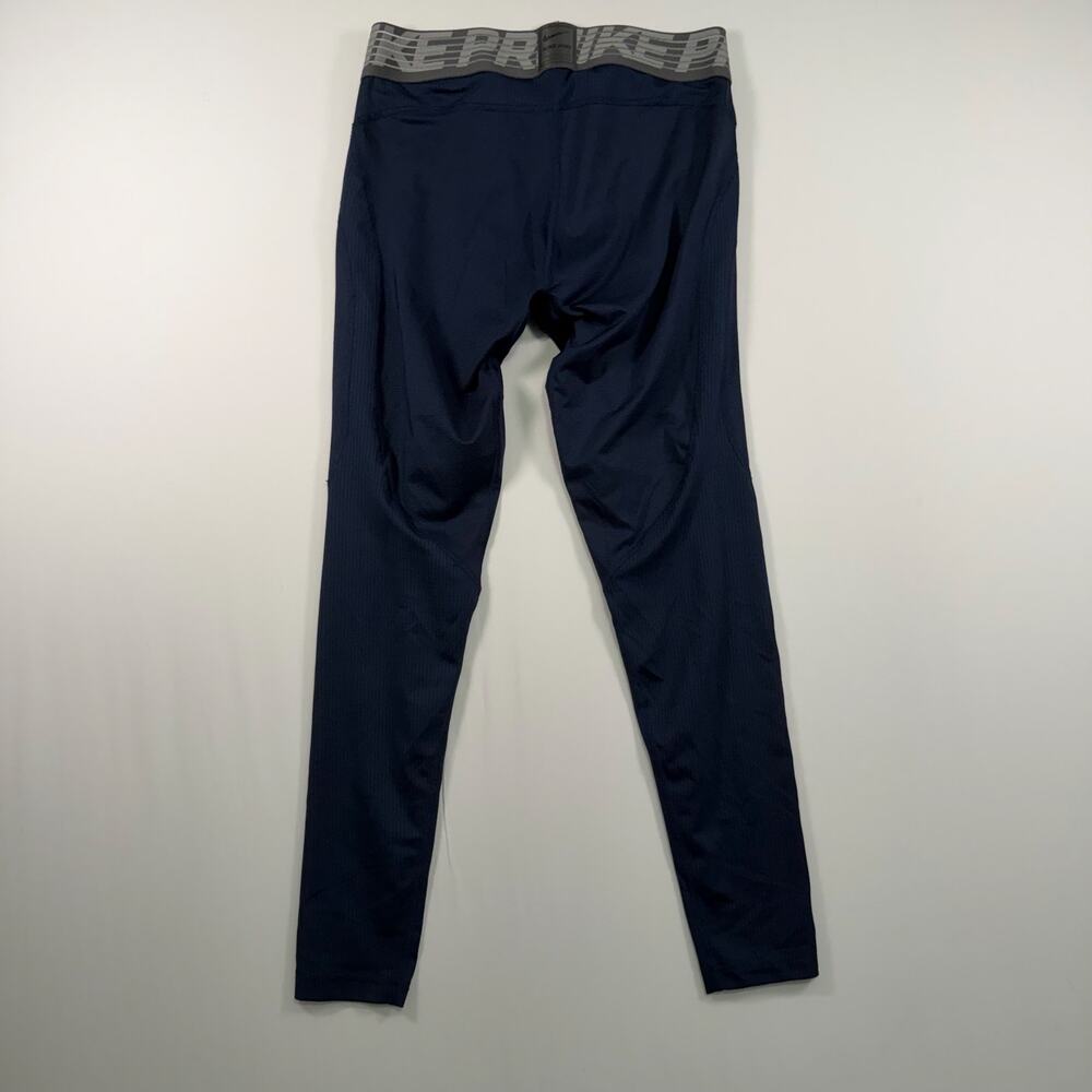Nike Pro Men’s L Compression Tights Navy Gray Athletic Base Layer Training Pants - Picture 4 of 8